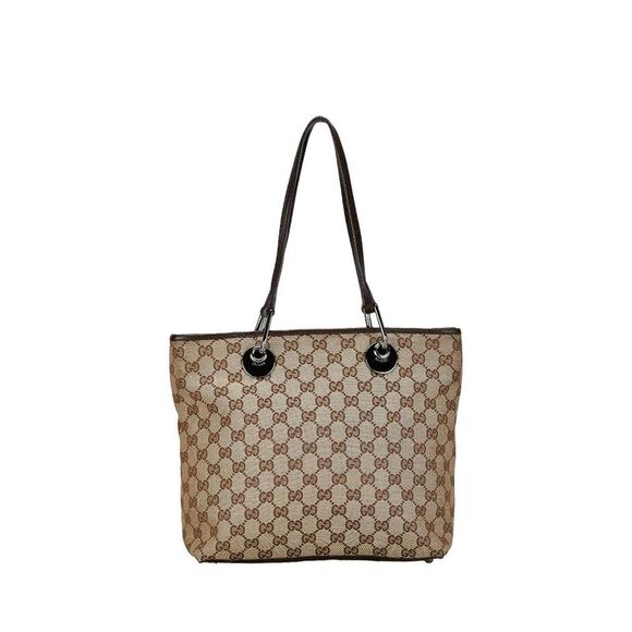 Pre Loved Gucci GG Canvas Small Tote Bag BeigeBrown - Picture 3 of 8